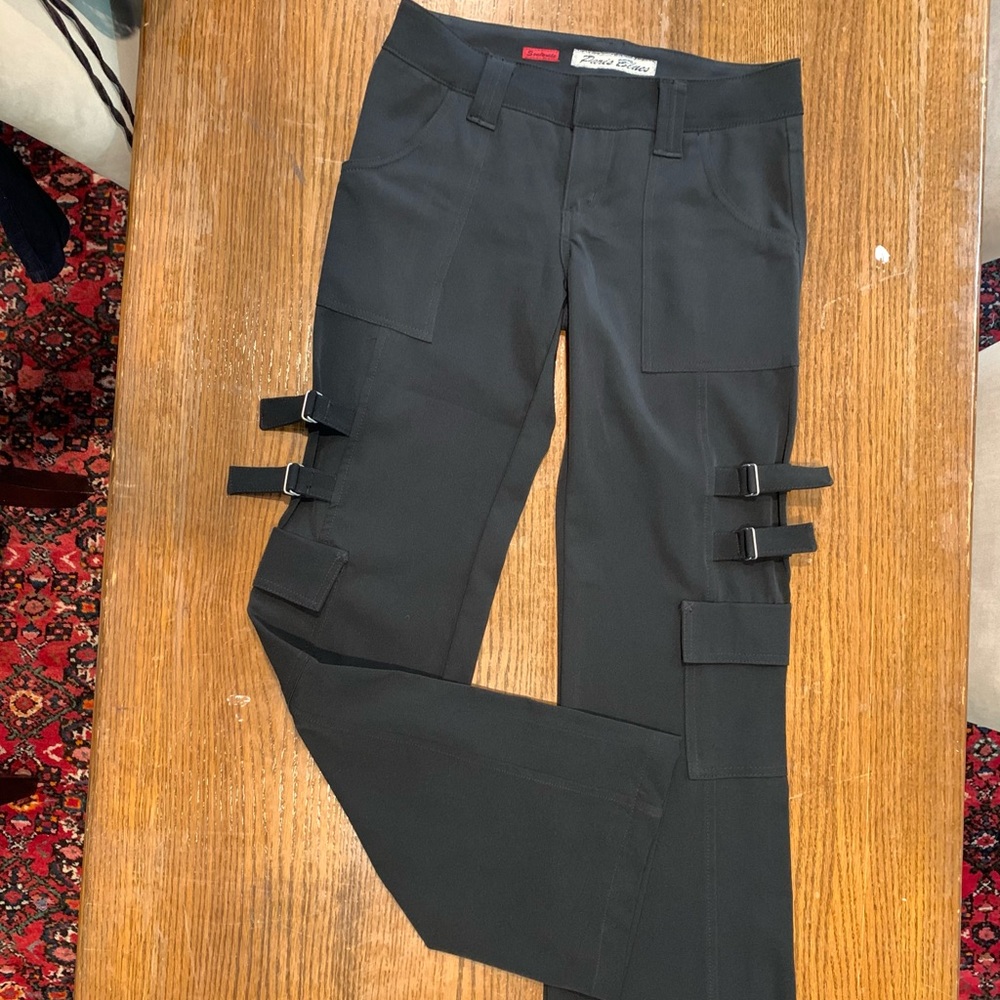 Black pants with buckles